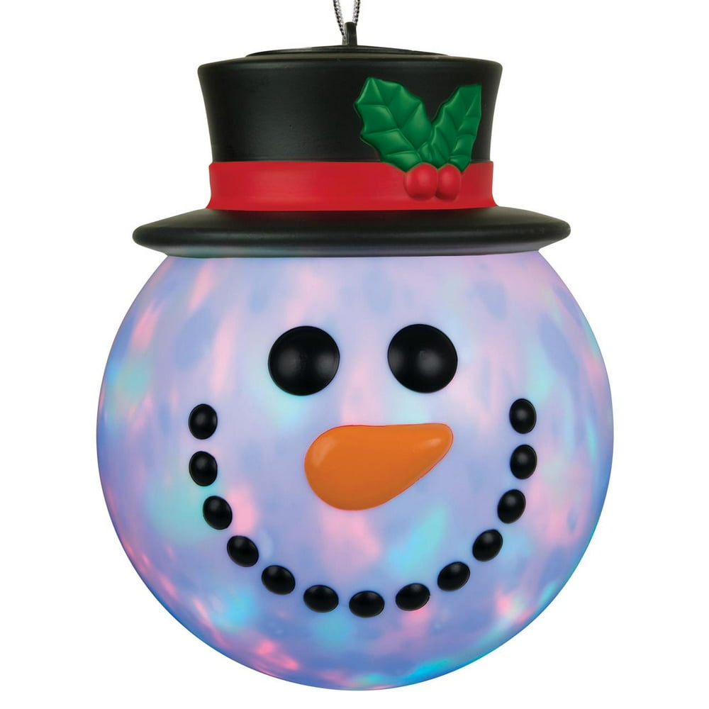 Holiday Time Christmas Hanging Snowman Head with Swirling Lights, 10.25"