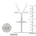 thumbnail image 4 of Dazzlingrock Collection Round White Diamond Vintage Style Cross Pendant for Women with 18 Inch Gold Chain (0.05 ctw, Color I-J, Clarity I1-I2) in 14K White Gold, 4 of 5