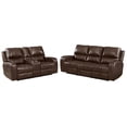 thumbnail image 2 of New Classic Furniture Linton 2-Piece Leather Manual Sofa & Loveseat Set in Brown, 2 of 14