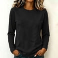 thumbnail image 2 of Zpanxa Womens Soft Cotton Crewneck Long Sleeve T Shirt Solid Color Casual Basic Pullover Tee Lightweight for Daily Outfits, 2 of 7