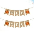 thumbnail image 2 of 2PCS Thanksgiving Party Decoration Baby Birthday Banner ONE Pumpkin Pattern Swallow Tail Flag Banner Props, 2 of 5