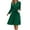 Green, variant on Women's Tie Waist Notched Neck Long Sleeve Dress Elegant Made Ninety Five Percent Polyester And Five Percent Elastane