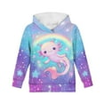 thumbnail image 6 of DISNIMO Galaxy Axolotl Hoodies for Girls 6-7 Rainbow Hoodie Kids Cute Hooded Sweatshirt with Hoodie Pockets Girls and Boys Streetwear Hoodies Pullover Children Fall Clothing Long Sleeve, 6 of 7