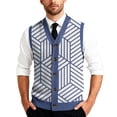 thumbnail image 2 of Men's Argyle Knit Vest, V-Neck Button Front Sleeveless Cardigan for Casual Wear Light Blue M, 2 of 4