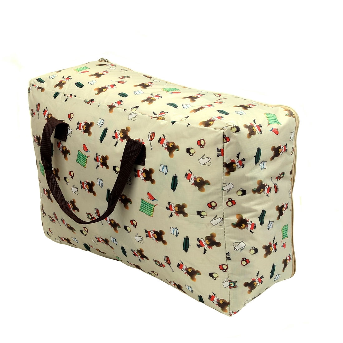 Home Bear Pattern Bed Sheets Quilt Duvet Storage Bag Container Beige