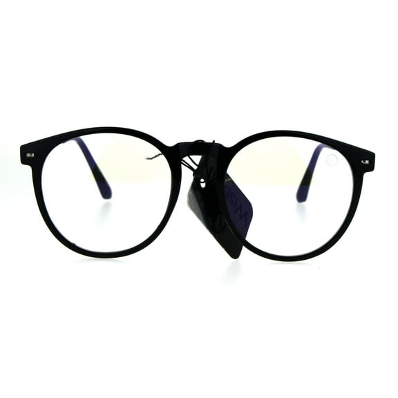 Round Circle Lens Keyhole Horned Thin Plastic Eye Glasses Black