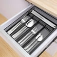 Vesteel Kitchen Drawer Organizer, Black Mesh Wire Utensil Tray, Narrow
