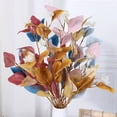 thumbnail image 3 of Grandest Birch 5PCS Artificial Eucalyptus Leaf Branch 3 Fork Realistic Reusable Faux Green Plants Greenery Home Table Centerpiece Wedding Decoration Photo Props ,Red, 3 of 7