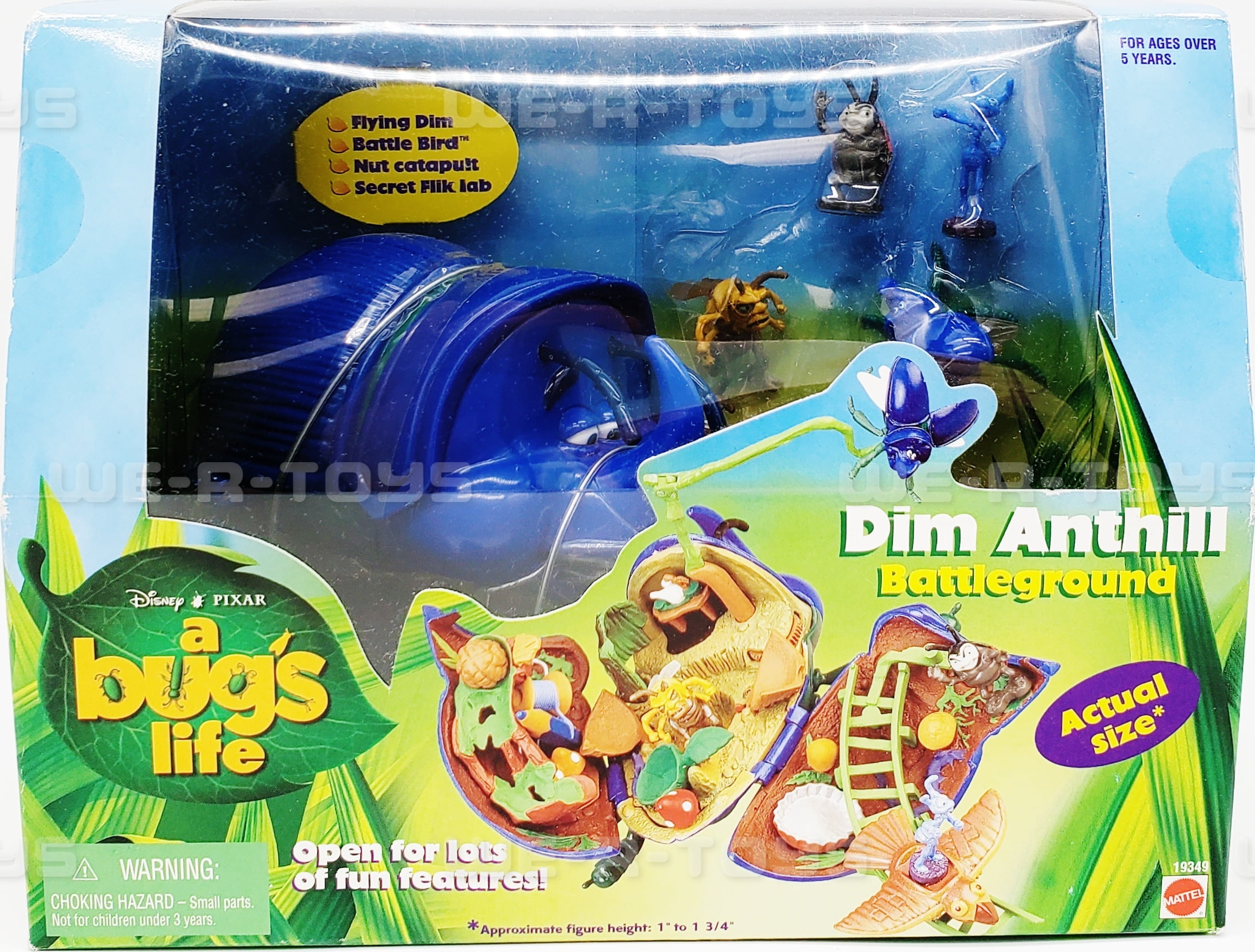 Disney Pixar A Bug's Life Dim Anthill Battleground Playset Mattel 1998