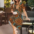 thumbnail image 2 of Defioc African Tribal Style Pattern Womens Summer Dresses Short Sleeve Sundress 2025 Beach Vacation Dresses with Pockets -XX-Large, 2 of 6