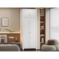 thumbnail image 5 of Polup 86" H Adult Steel Wardrobe Closet, Modern Sturdy White Armoire Cabinet with Hanging Rod & Shelves for Adult Bedroom, 5 of 10
