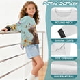 thumbnail image 6 of Xoenoiee Highland Cattle Butterfly Flower Print Girls Oversized Sweatshirt Long Sleeve Crewneck Pullover Casual Soft Fleece Top for Fall Winter Fashion Y2K Outfits, 13-14 Years, 6 of 7