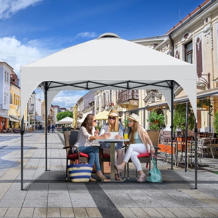 10x10 Ft Outdoor Pop Up Canopy Tent Instant Shelter Pop-Up Sun Camping Tent White