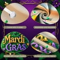 thumbnail image 4 of Green Tree Design Mardi Gras Banner Yellow Purple Stars Mardi Gras Display Colorful Balls Fringe Decorations Mardi Gras Backdrop for Mardi Gras Party Carnival Celebration Festival Event, 4 of 4