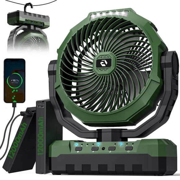 Ventilador de camping FRIZCOL 3 en 1 portátil recargable de 24000 mAh
