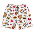 thumbnail image 3 of Uemuo Fast Food Pattern Men's Swim Trunks Hawaiian Beach Bathing Suit Swimsuits Beach Quick-Dry Shorts with Pockets-, 3 of 9