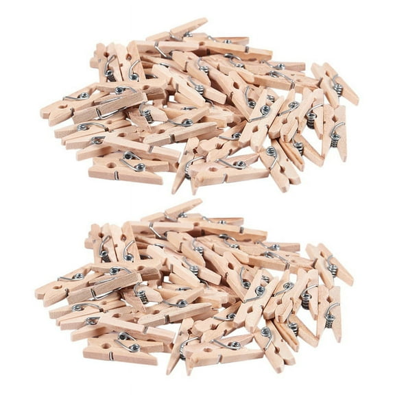 Mini Wooden Clothes Photo Paper Peg Clothespin Craft Clips 25mm 80Pcs