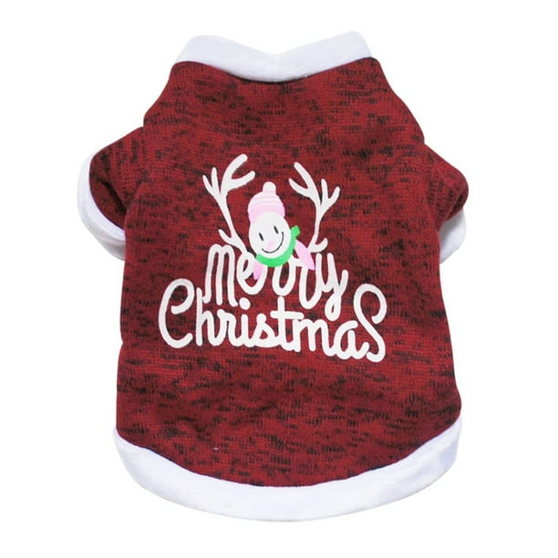 Merry Christmas Dog Shirts for Pet Clothes Soft Breathable Puppy Shirts Printed Pet TShirt