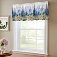 thumbnail image 6 of 2 Pack Mountain Tree Valance for Window Watercolor Flower Retro Scenery Kitchen Valance Rod Pocket Short Curtain Topper Decorative Window Treatment for Living Room Bedroom 42"x18", 6 of 8
