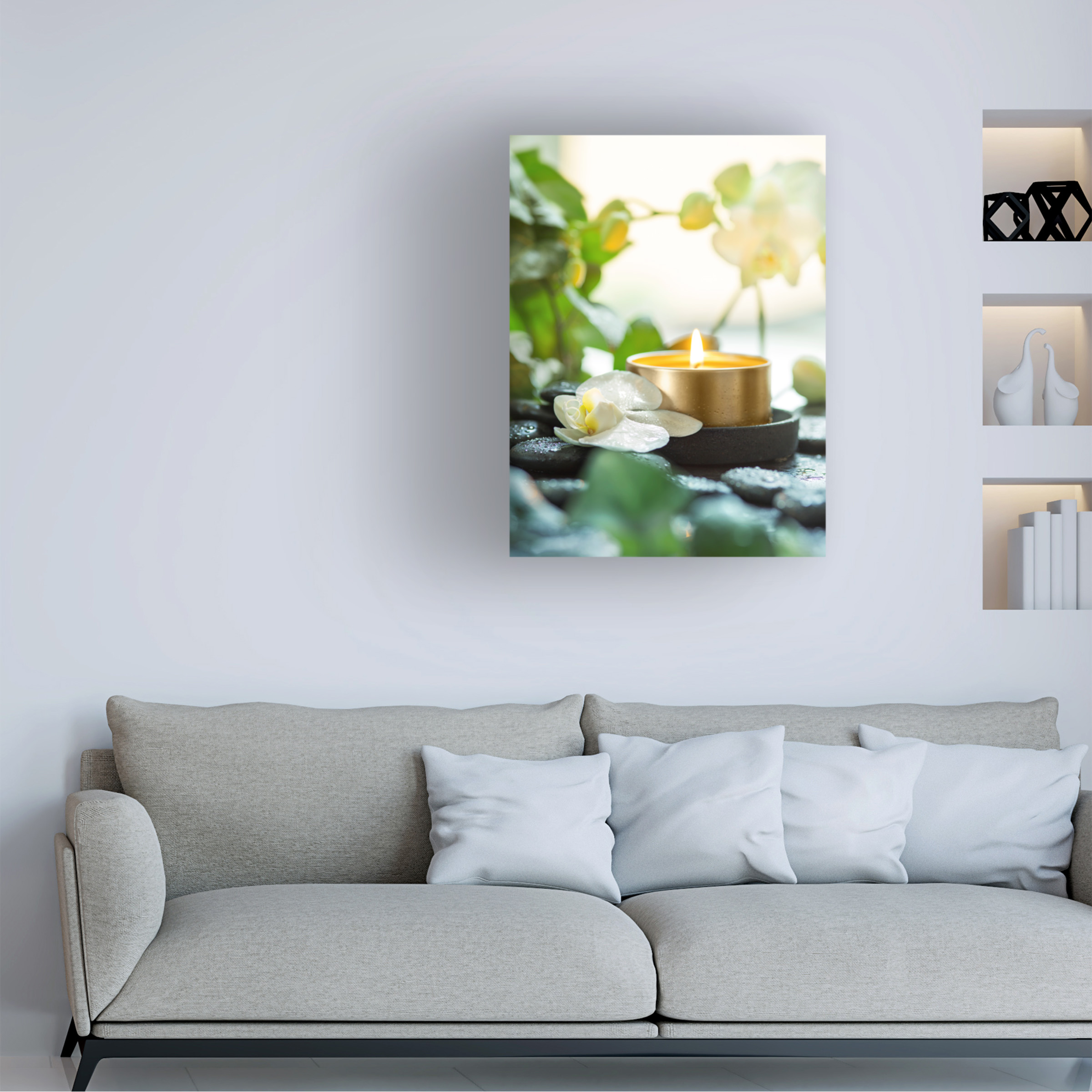 Johanna 'Zen Orchid And Candle' Canvas Art