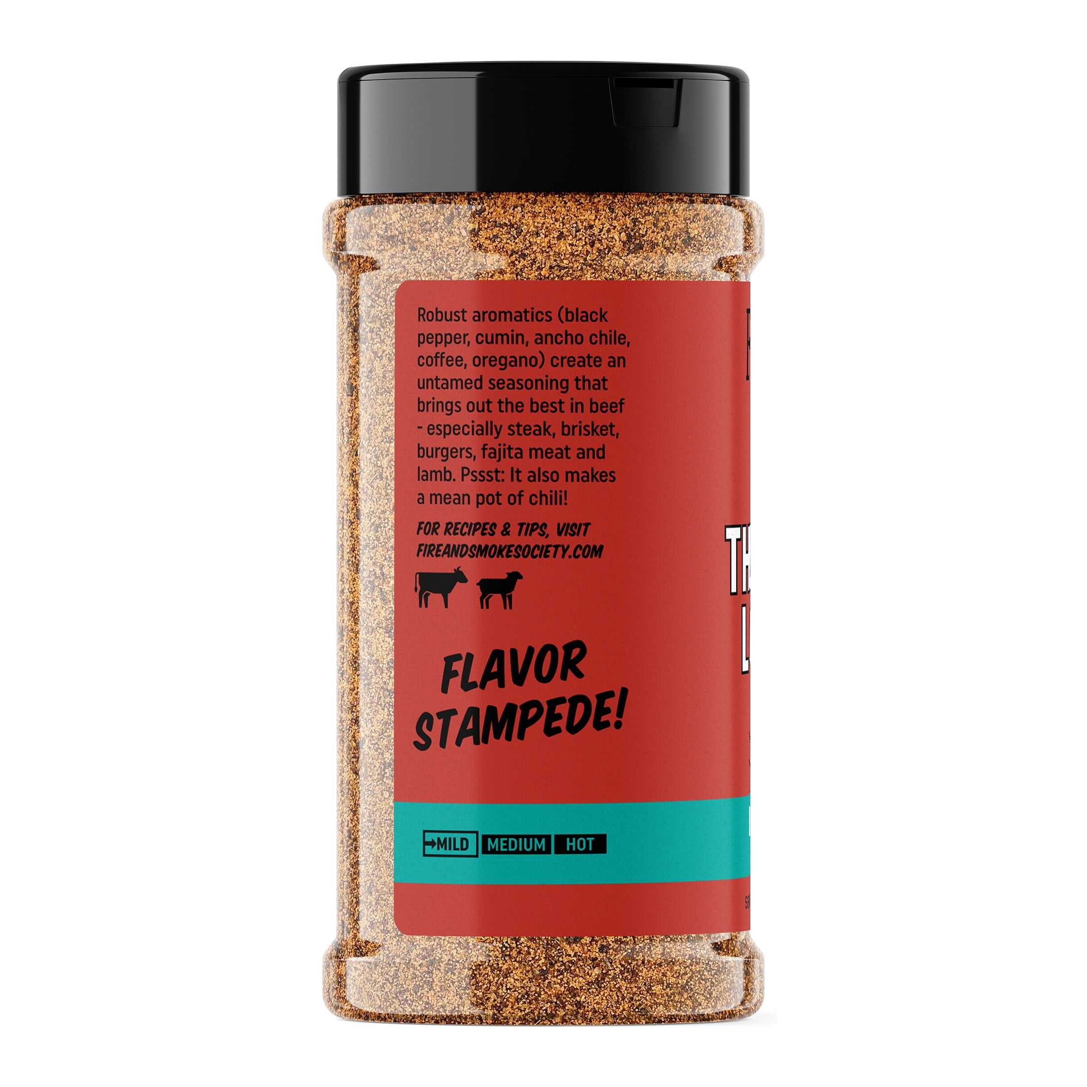 (6 pack) Fire & Smoke Society Thundering Longhorn Steak Seasoning, 12.5 oz Mixed Spices & Seasonings