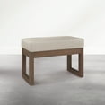 thumbnail image 3 of Simpli Home Milltown 27 inch Wide Solid Wood Rectangular Upholstered Footstool Bench, Beige Cream, 3 of 6