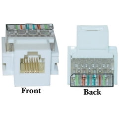 3 Rj12 Keystone Jack - RJ11 / RJ12 Toolless Keystone Jack, White - 331-120WH