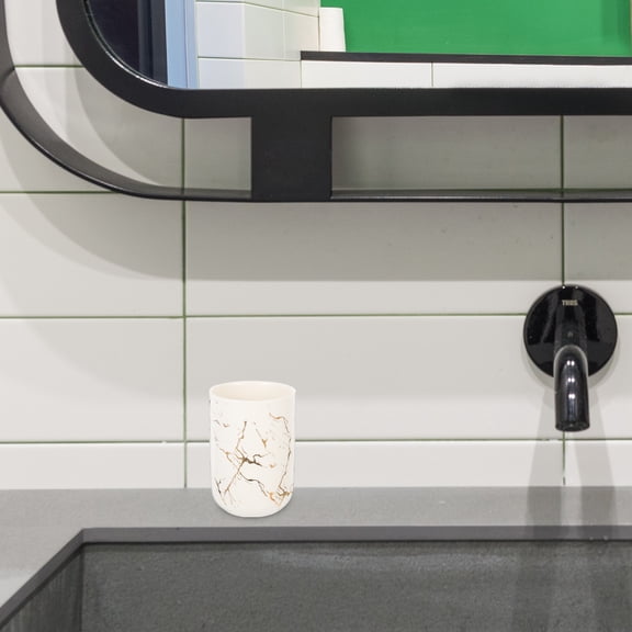 NIAIZEK Marble Pattern Multipurpose Mouthwash Cup Household Water Cup Bathroom Vanity Storage Cup Non slip Stable(3.94X3.35X3.35in)