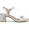 thumbnail image 3 of Naturalizer Womens Izzy Block Heel Ankle Strap Sandal Faux Silver Metallic 10W, 3 of 5