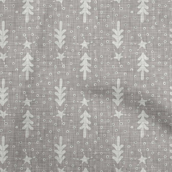 oneOone Cotton Poplin Twill Dusty Gray Fabric Merry Christmas Dress Material Fabric Print Fabric By The Yard 56 Inch Wide