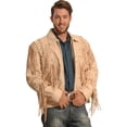 thumbnail image 2 of Liberty Wear Men's Fringed Leather Jacket - 483 CREAM   US, 2 of 5