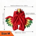 thumbnail image 2 of Parrot Shaped Pet Hooded Costume, Funny 3D Pet Cosplay Outfit With Colorful Wing Decor For Small Medium Large Dogs,Halloween Thanksgiving Party Pet Dress‑Up Clothes(Red-M), 2 of 5