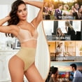 thumbnail image 5 of Tummy Control Thong Shapewear for Women High Waisted Body Shaper Seamless Shaping Panties Waist Cincher Girdle Underwear, 5 of 6