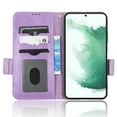 thumbnail image 6 of SaniMore Wallet Case for Samsung Galaxy S23 6.1" 2023, Glitter PU Leather Case Triangle Pattern Card Slots Cash Pocket Kickstand Removeable Wrist Strip All-around Protective Magnetic Case, Purple, 6 of 7