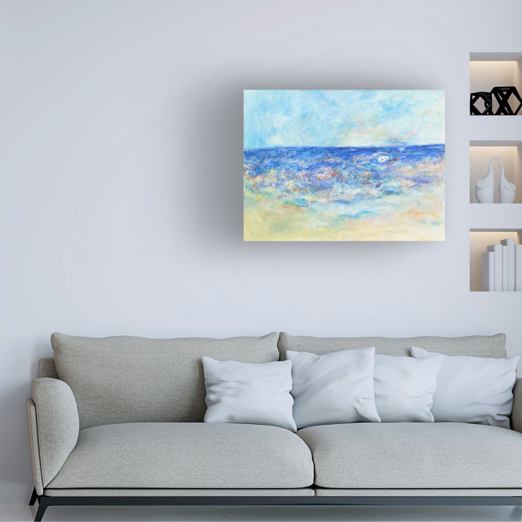 Canvas Wall Art - Ellen Kossoff 'Sand And Sun One' Wall Art for Living Room, Bedroom, or Office Décor by Trademark Fine Art - 47 x 35 Inches