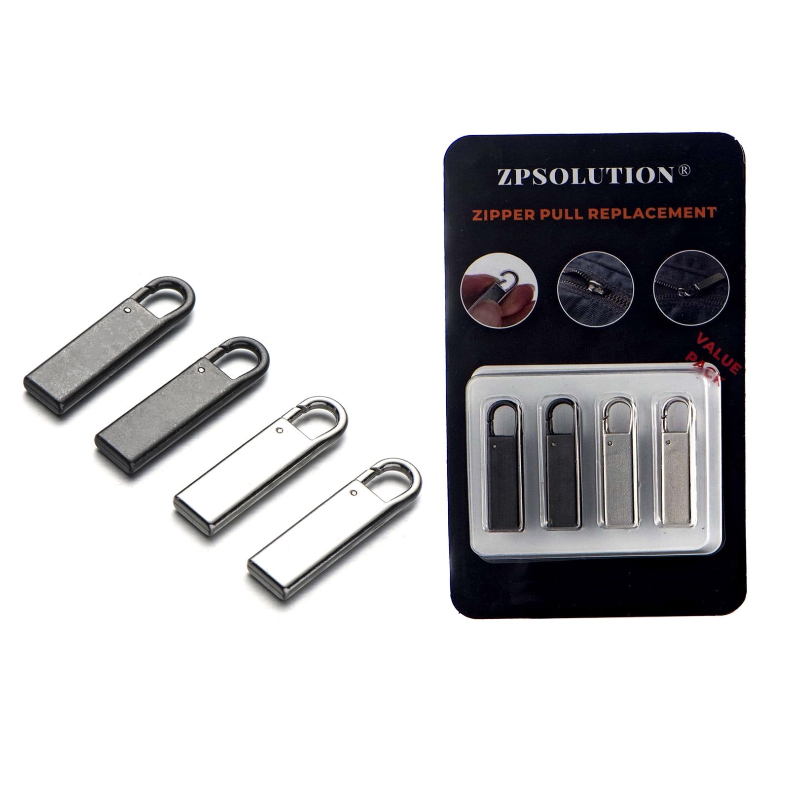 Zpsolution Zipper Pull Tab Replacement Metal Zipper Handle Mend Fixer