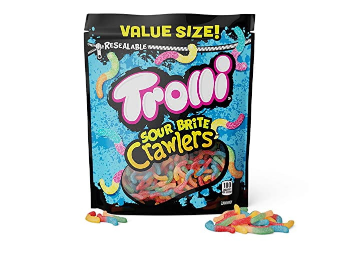 Trolli Crawlers Sour Brite Gummi Candy Party Size 40 oz