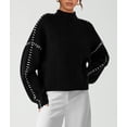 thumbnail image 4 of Suéter PRETTYGARDEN Otoño 2025 Cuello Simulado Oversize Negro S, 4 of 6