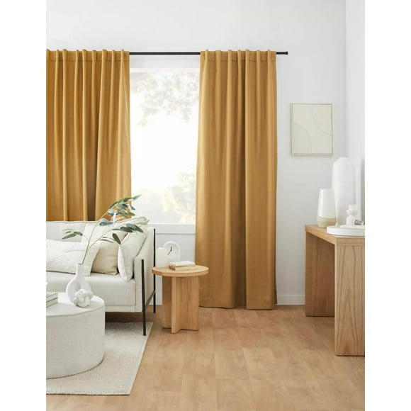 Bouclair Rideau Occultant Ocre Taha à Passe-Tringle et Pattes Arrière 54x96 Po (137x244 cm)