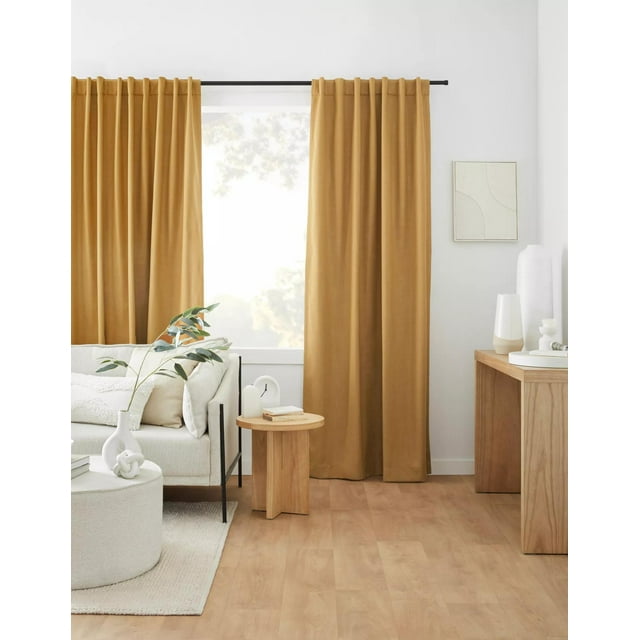 Bouclair Rideau Occultant Ocre Taha à Passe-Tringle et Pattes Arrière 54x96 Po (137x244 cm)