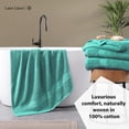 thumbnail image 4 of Juego de toallas de baño LANE LINEN, 100% algodón, secado rápido, color verde azulado (4 x 70 x 140 cm), 4 of 9
