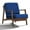 Blue, variant on Omax Decor Jasper Solid Wood and Velvet Upholstered Accent Armchair in Blue