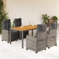 thumbnail image 1 of vidaXL 5 Piece Garden Dining Set with Cushions Grey Poly Rattan, 1 of 5