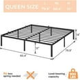 thumbnail image 2 of TROPOW Queen Bed Frame,Low Profile Quenn Bed Frame, 14 Inch Heavy Duty Metal Quenn Size Platform Bed Frame with Steel Slat Support, No Box Spring Needed, Easy Assembly, Black, 2 of 7