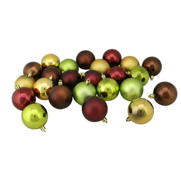 96ct Traditional Multi-Color Shiny & Matte Shatterproof Christmas Ball ...