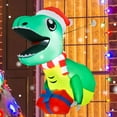 thumbnail image 1 of Costway 3.3' Christmas Inflatable Dinosaur Broke Out from Window Hanging Window Dinosaur, 1 of 10