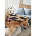 thumbnail image 4 of Funny Dog Print Queen Size Flat Sheet, Wrinkleproof & Fadeproof Cooling Flat Bed Sheet Only, Summer Modern Animals Breathable Soft Bedding Top Sheets 90 x 102 Inches, 4 of 8