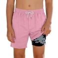 thumbnail image 4 of Boys Swim Trunks with Compression Liner Pink Quick Dry Swimwear Boys Beach Swim Boards Shorts Boys 11-12 Years Shorts, 4 of 5