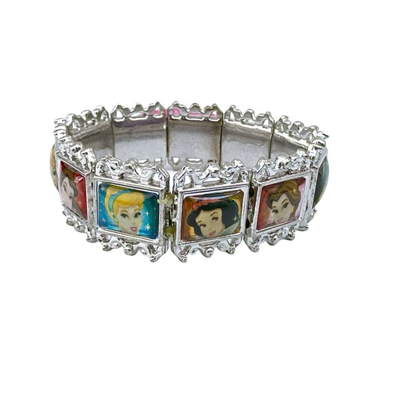Assorted Princess Costume Jewel Tiles Bracelet Keyring