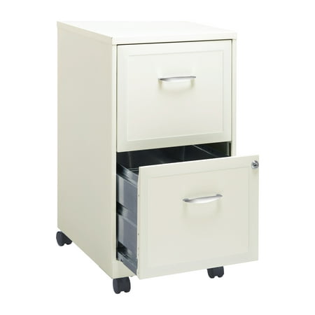 UPC: 0029404191565 | Space Solutions 18  Deep 2 Drawer Mobile Letter Width Vertical File Cabinet  White